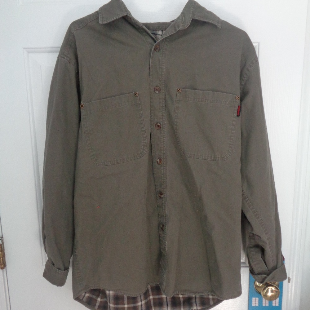 Men's Wolverine Khaki Jacket Plaid Lined Size M